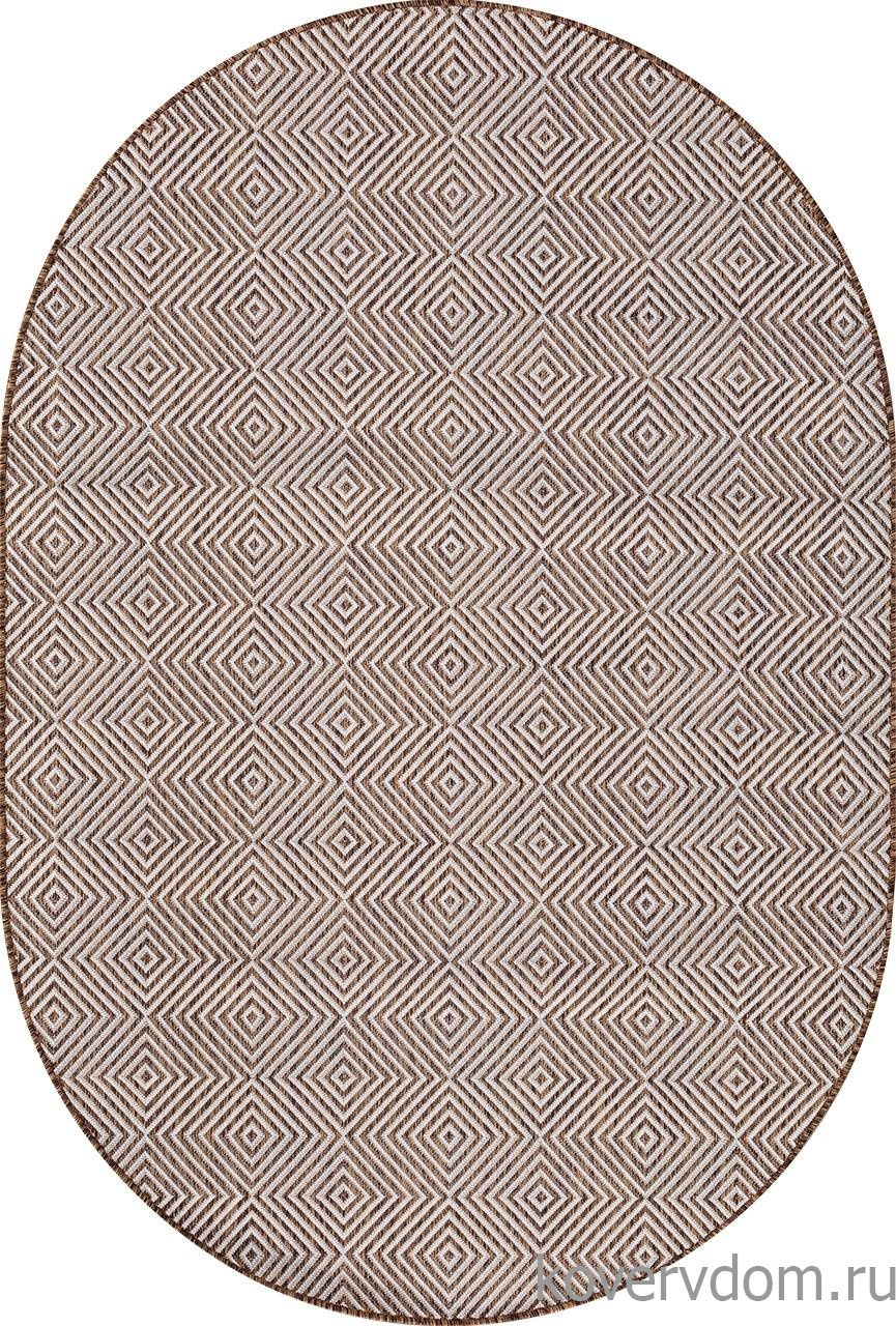 Ковер циновка VEGAS S006 CREAM-BROWN Овал