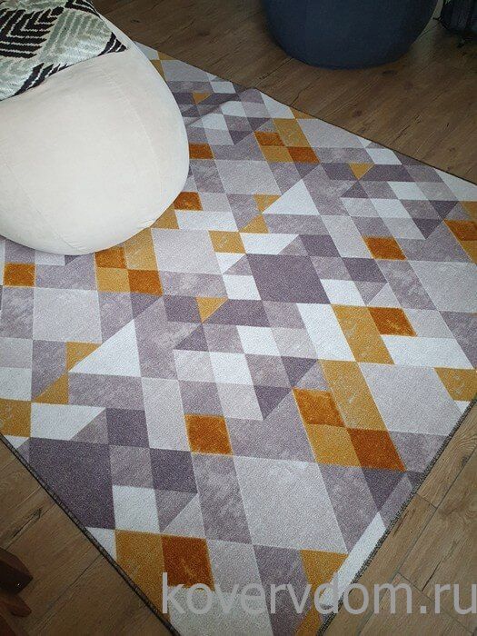 Ковер-палас АБСТРАКЦИЯ ромбы 2089 цвет 109 серо-горчичный Ковер-палас АБСТРАКЦИЯ ромбы 2089 цвет 109 серо-горчичный