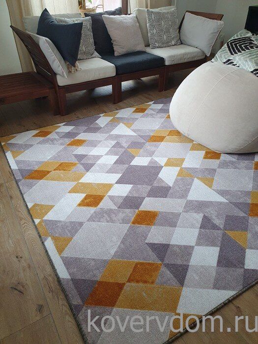 Ковер-палас АБСТРАКЦИЯ ромбы 2089 цвет 109 серо-горчичный Ковер-палас АБСТРАКЦИЯ ромбы 2089 цвет 109 серо-горчичный