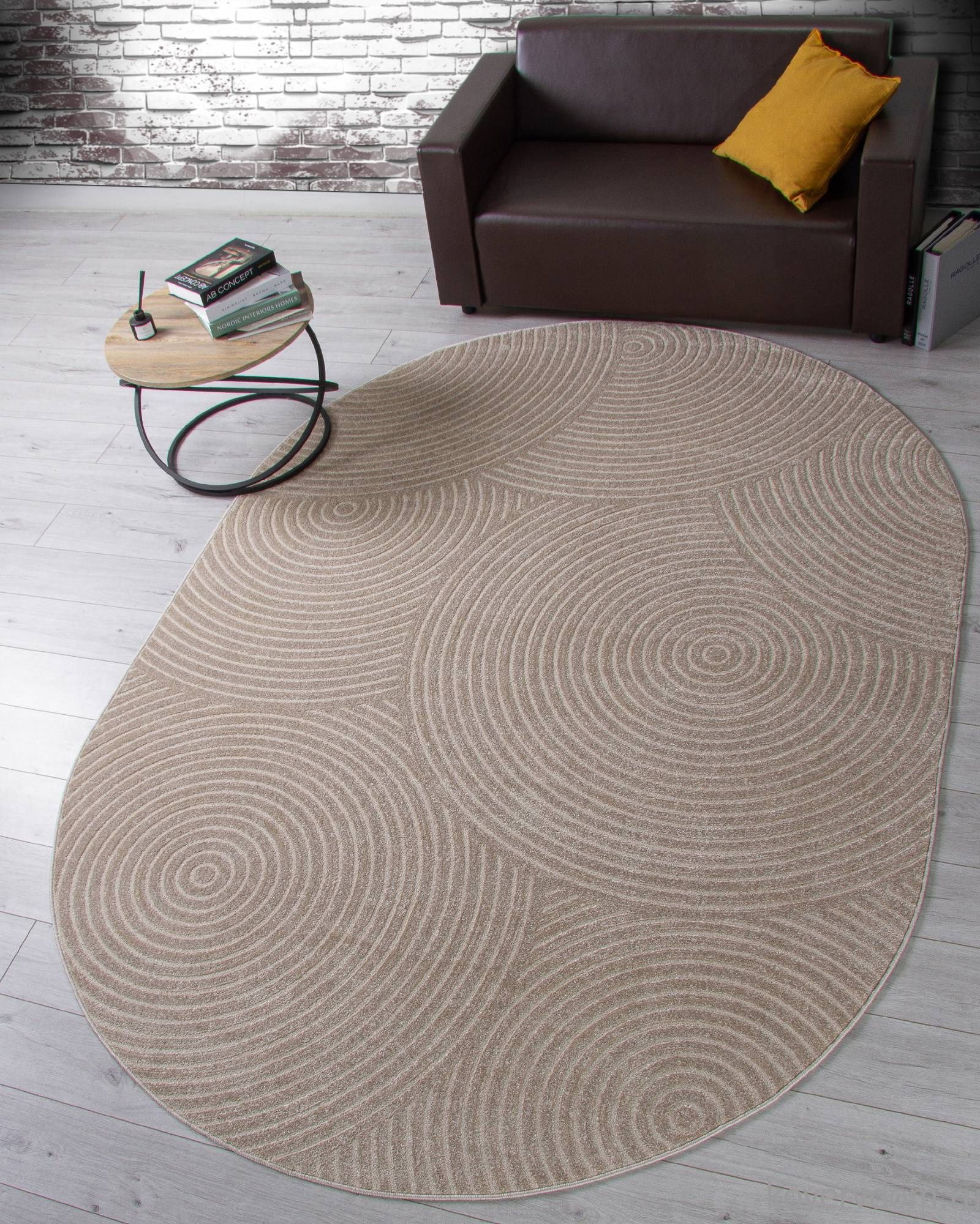 Ковер DIOS F410 LIGHT BEIGE Овал