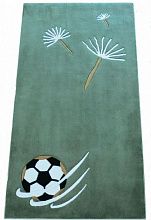 Овальный ковер ручной работы с футбольной тематикой